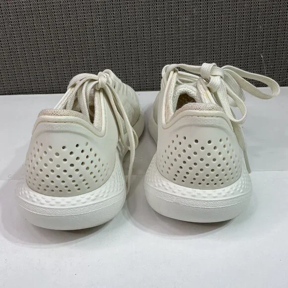 LiteRide By Crocs Womens White Perforated Sneakers W8 Lightweight & Breathable - Picture 3 of 9